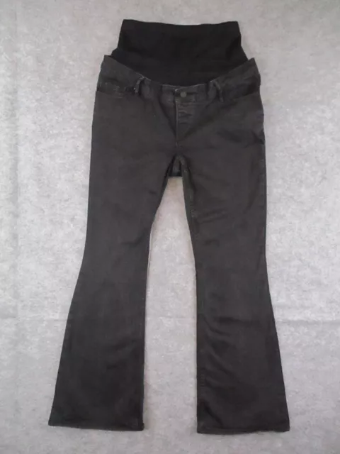 Old Navy Maternity Jeans Womens 14 to 18 Black Denim Flare High Rise Retro 36x30