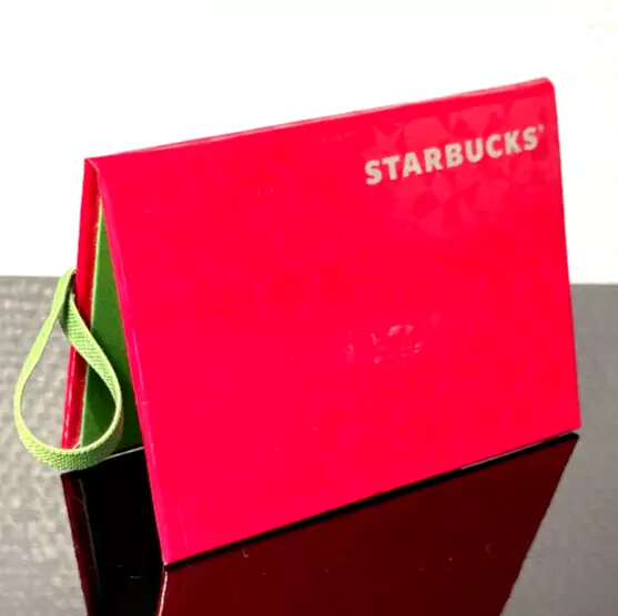 Starbucks gift card Karten-etui 🇺🇸 USA ROT Schriftzug GOLD ❤️ selten RAR NEU
