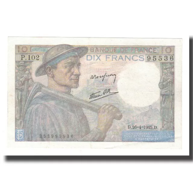 [#140143] France, 10 Francs, Mineur, 1945, 26.4.1945, AU, Fayette:8.14, KM:99, e