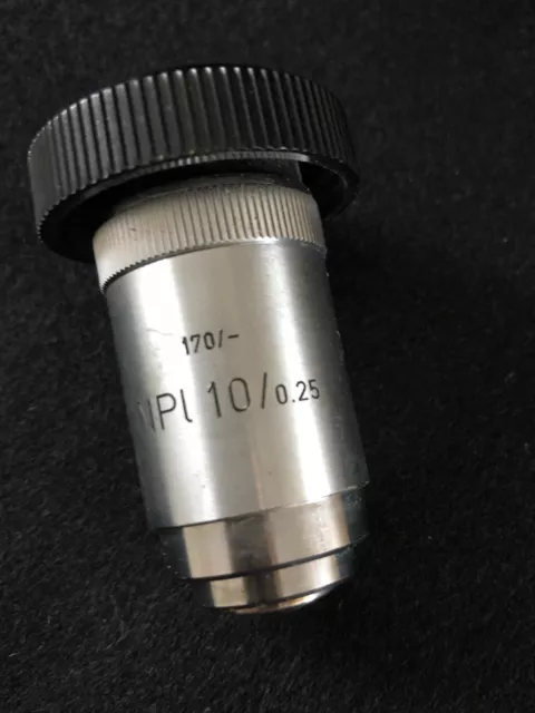 Leitz Wetzlar Germany NPL 10x 0.25 170/- Microscope Objective Lens