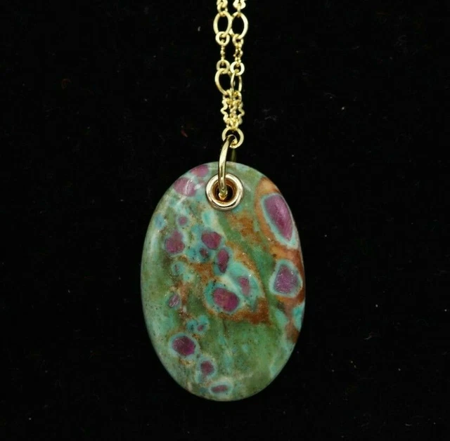 Rubino Fuchsite Collana con Ciondolo Naturale Guarire Pietra Collana (#7)