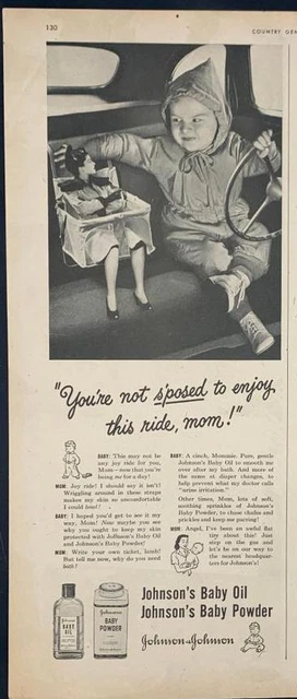 Magazine Ad* - 1947 - Johnson's Baby Powder - big baby #2
