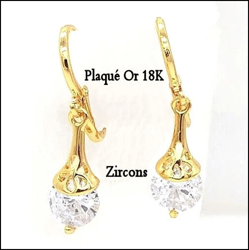 Boucles D'oreilles Plaqué Or Mauve Boucles D'oreilles Plaqué Or Mauve