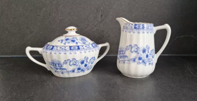 Seltmann Weiden Dorothea China Blau * Milch & Zucker Milchkännchen & Zuckerdose 2