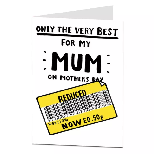 Funny Rude Mothers Day Card From Son Or Daughter