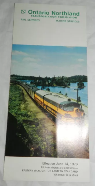 Vintage 1970 Ontario Northland Transportation Commission Railroad Time Table