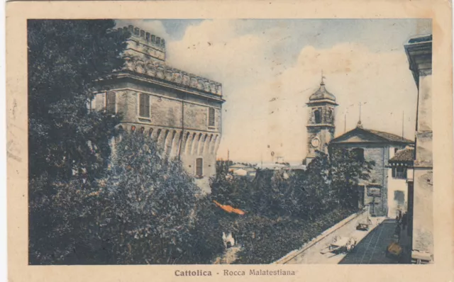 Cartolina *7  Cattolica Rimini Emilia Romagna Rocca Malatestiana Viaggiata 1914