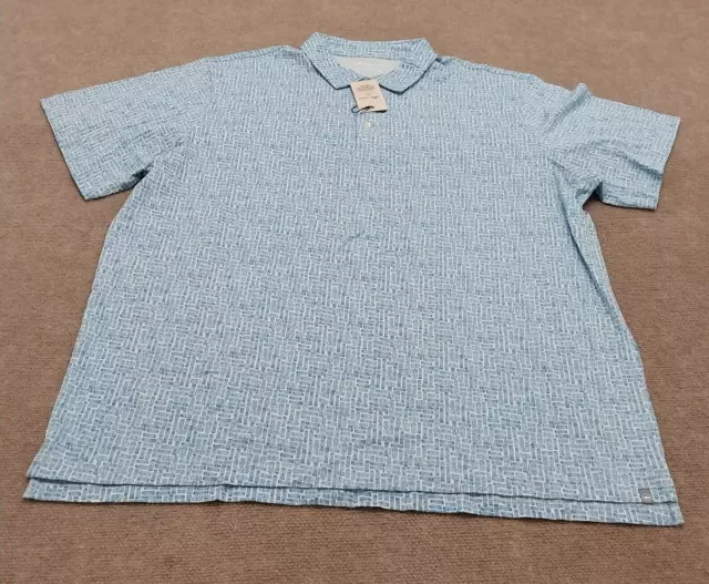 Peter Millar Seaside Womens Size 2X Blue Aztec Print Short Sleeve Polo Shirt