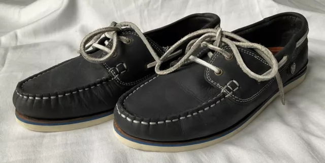 Womens Barbour  Size 6 Navy Nubuck Deck Shoes G.C!