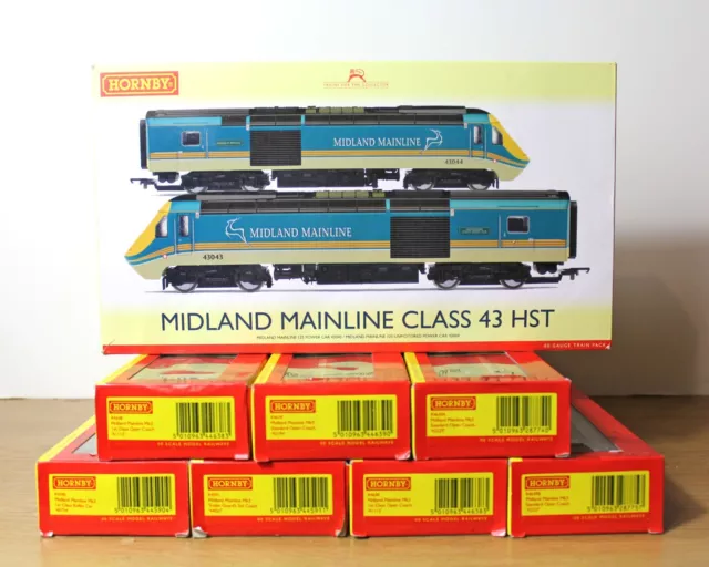 Hornby R3270 Midland Mainline Class 43 125 HST + 7 Mk3 Coaches *WEATHERED LOOK*