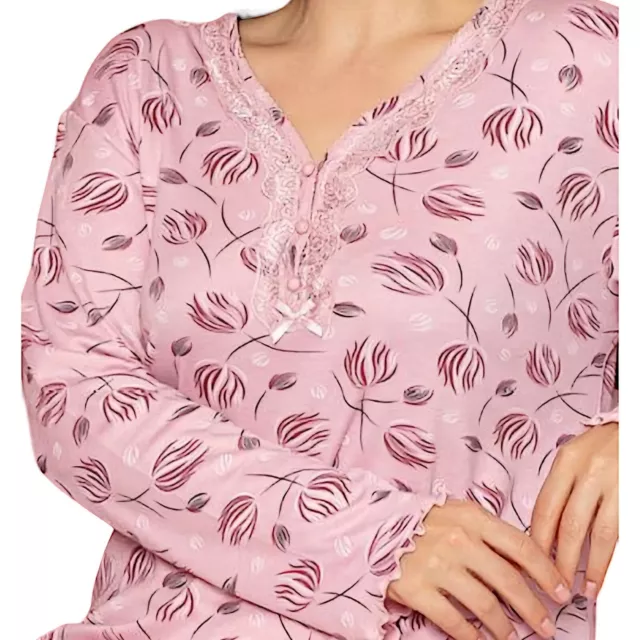 Plus Size Bambou Pyjama Femmes Lot Manches Longues Grandes Tailles Homewear 2