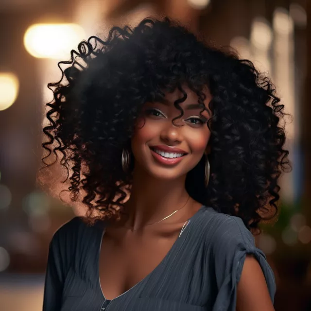 Afro Wigs for Women|Synthetic Black Wig Curly Wig Glueless Wigs(16 inch Black)