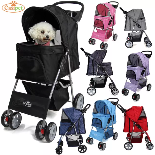 Pet Stroller Dog Cat Puppy Pram Pushchair Travel Cart Jogging Buggy Carrier