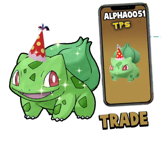 Pokemon Shiny Bulbasaur wearing hat - T'r'a'd'e - Read Describe