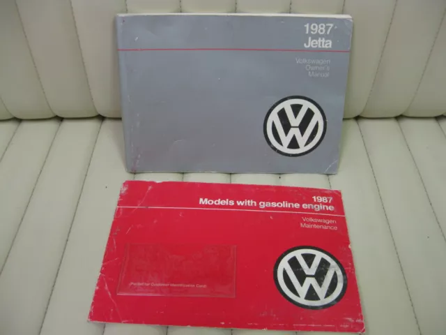 1987 Volkswagen VW Jetta  Car Owners Instruction Book Glove Box Manual