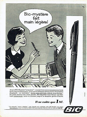 Publicité advertising 118  1960   Bic  stylo bille  mystère à réaction pat Tag