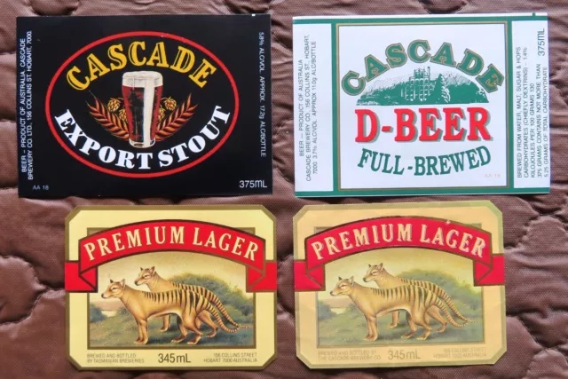 Vintage Breweriana: CASCADE BEER LABELS x 4