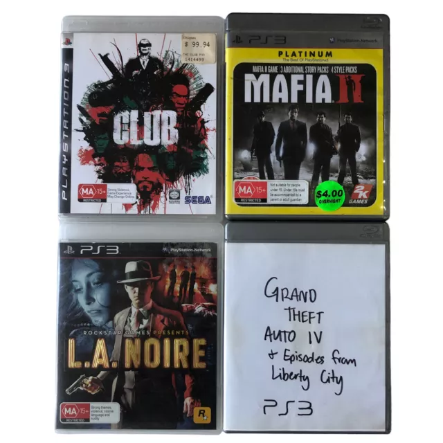 The Club Mafia 2 L.A. Noire GTA 4 - Playstation 3 PS3 - Tested and Working
