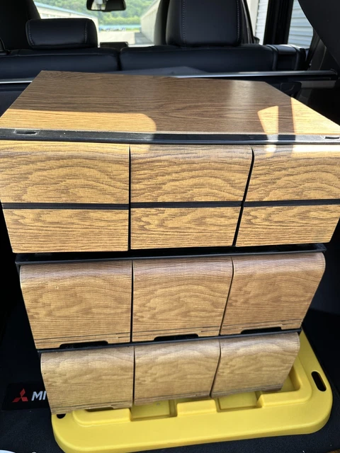 Vintage 60 CD Holder 3 Drawer Faux Wood Storage Case Stackable (3 Available)