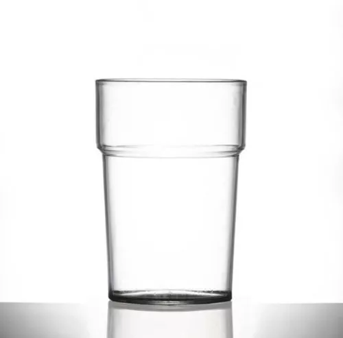 Econ Rigid Reusable Plastic 10oz Half Pint Plastic Glasses Pack Of 100