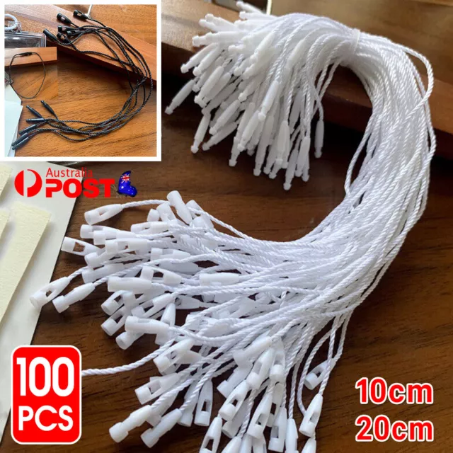 Clothing Tag Hang String Fastener Labelling Bullet Head Lock Swing Ties 10/20cm