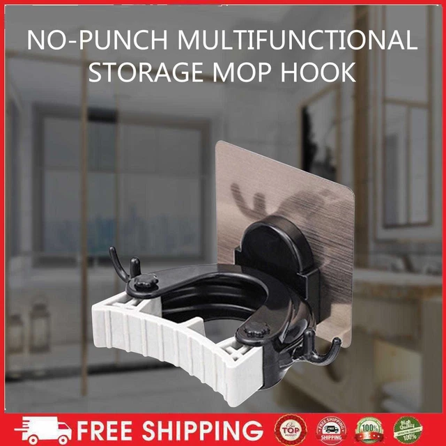 Soporte de escoba haiqingqin, pinza escoba, montaje en pared, kit de clip adhesivo, más
