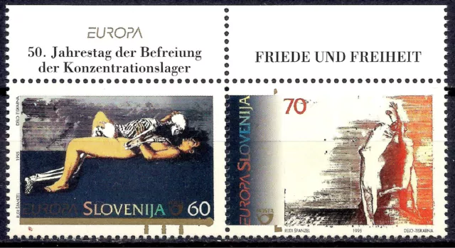 Slovenia 1995 Europa Peace Freedom WWII War Concentration camp Nude Women MNH