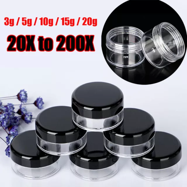 20/200 Mini Sample Bottle Cosmetic Makeup Jar Pot Face Cream Lip Balm Container