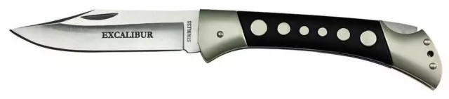 Excalibur Black Disk Folding Pocket Knife - 120mm