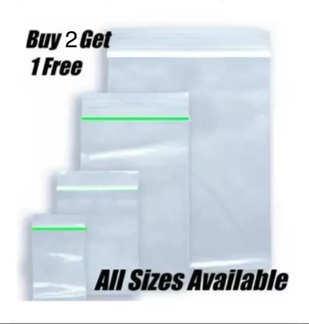 100 Resealable Small Clear Plastic Bags Grip Seal Bags Self Seal  Zip Lock