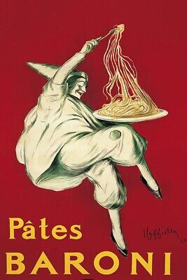 Poster Manifesto Locandina Pubblicitaria Stampa Vintage Spaghetti Pasta Baroni