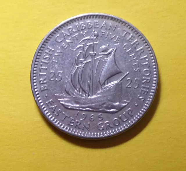 British Caribbean Territories Eastern: 1965 British Virgin Islands 25 Cent Coin