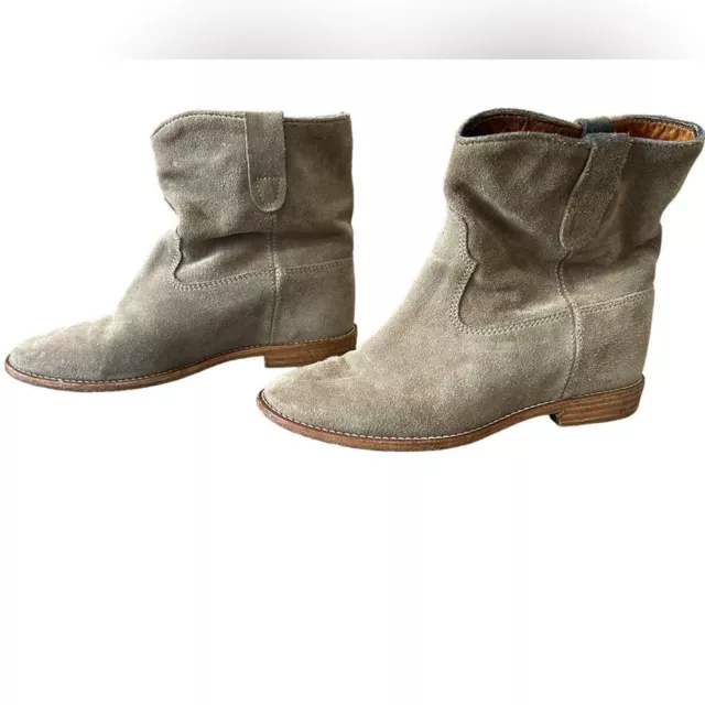 Isabel Marant Womens 38 Crisi Ankle Boots Booties Taupe Suede Slouch 7.5