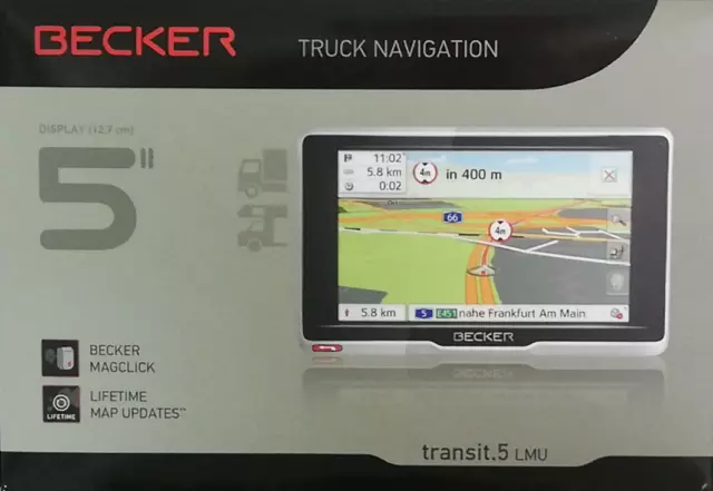 BECKER 5“ Transit.5 LMU EU 3D TMC LKW PKW Wohnmobile Truck GPS Display Navi NEU