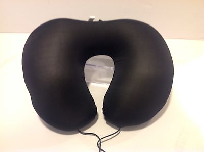 U-Shaped Microbead Travel Soft Neck Pillow Bijoux Terner Black w/ Neck Strap