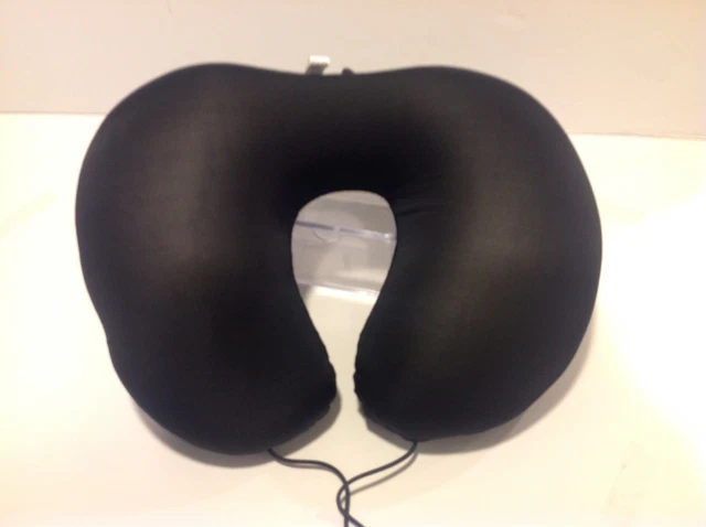 U-Shaped Microbead Travel Soft Neck Pillow Bijoux Terner Black w/ Neck Strap