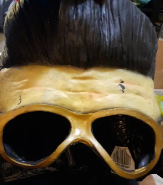 Vintage 2002 Paper Magic Group ELVIS Presley RUBBER MASK Sideburns Sunglasses