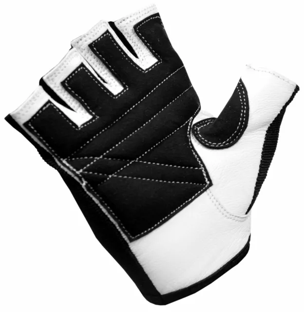 Weight Lifting Padded Leather Gloves Fitness Training Body Building Gym Sports