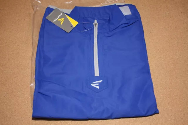 Chaqueta jaula de béisbol Easton para hombre Alpha de manga corta azul pequeña S