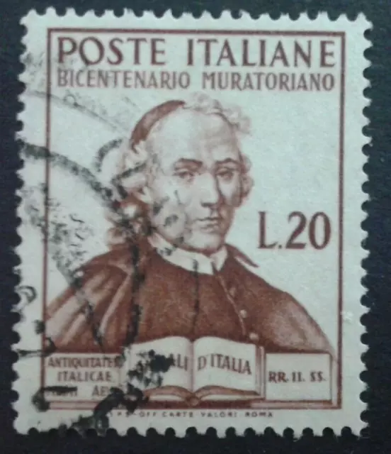 Repubblica - Valore Da 20 Lire - Morte Ludovico Muratori  - 1950 - Usato  (133)