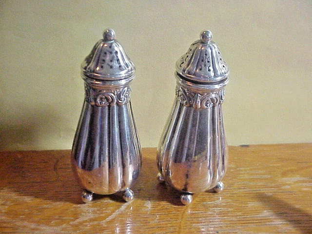 GORHAM Antique 925 STERLING SILVER Salt & Pepper SHAKERS S&P