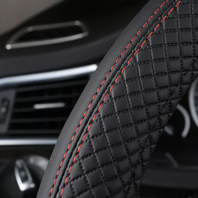 Universal Car Steering Wheel Cover Accessories PU Leather Auto Non-slip 15"/38cm
