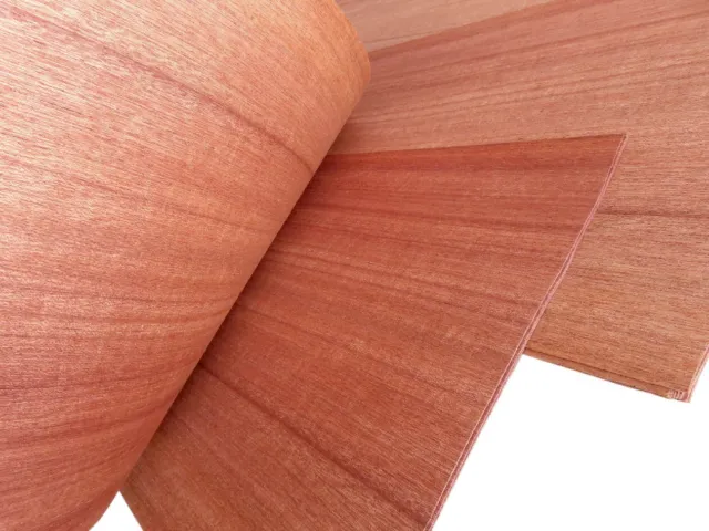 4,88m2 - 6 Blatt RED MERANTI FURNIER - Bohle Massivholz Möbel Tischplatte Regal