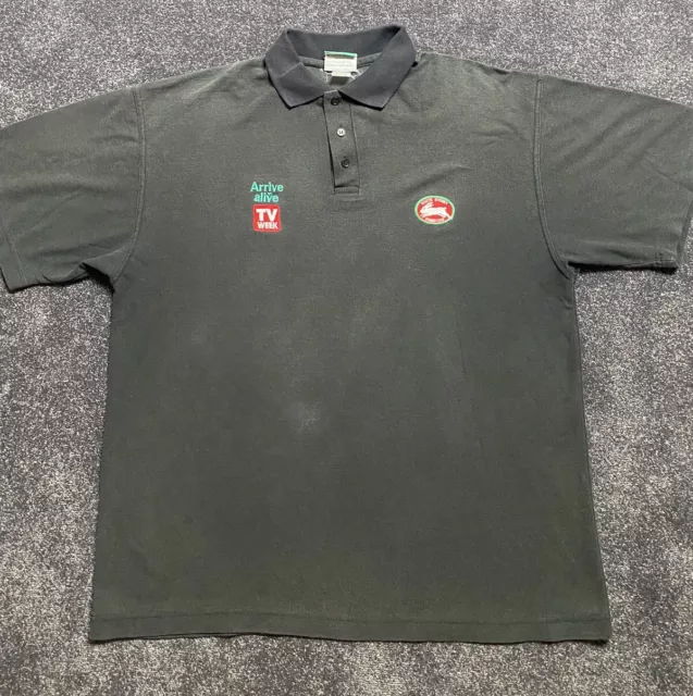 Vintage 2002 South Sydney Rabbitohs ISC Nrl Rugby League Polo Shirt Mens Size XL