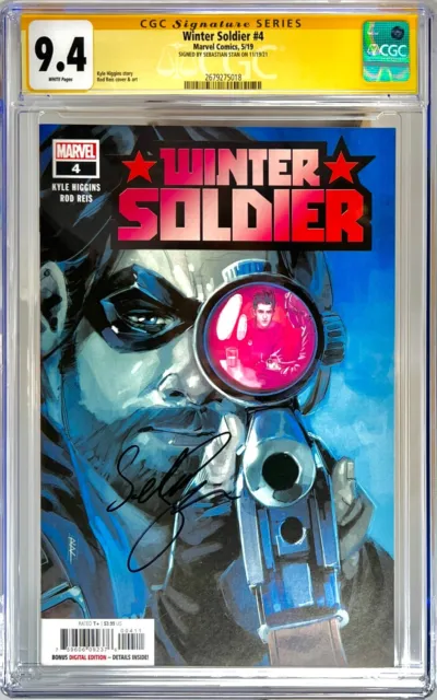 Sebastian Stan Signed CGC Signature Series Graded 9.4 Winter Soldier #4 Black
