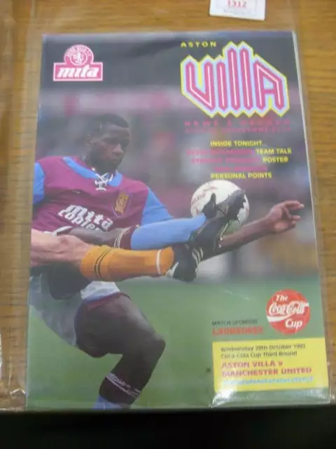 28/10/1992 Aston Villa v Manchester United [Football League Cup]