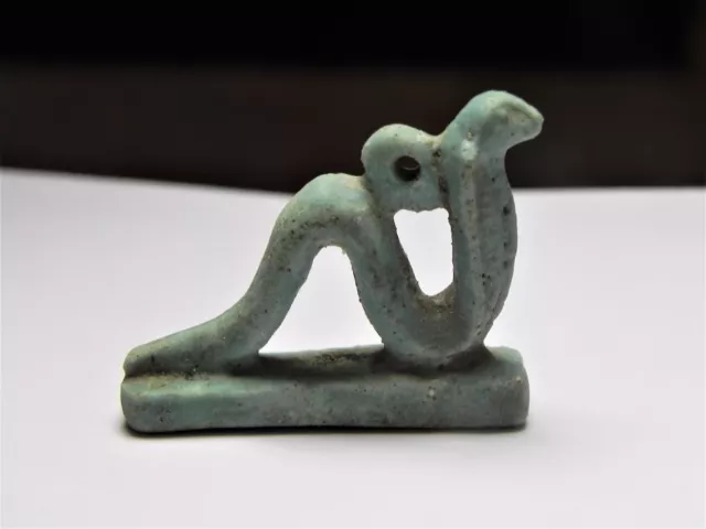 Zurqieh -Af2103- Ancient Egypt , Faience Cobra Amulet.1075 - 600 B.c