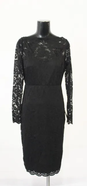 Lulus Women's Margalo Lace Long Sleeve Bodycon Dress CD4 Black Large NWT