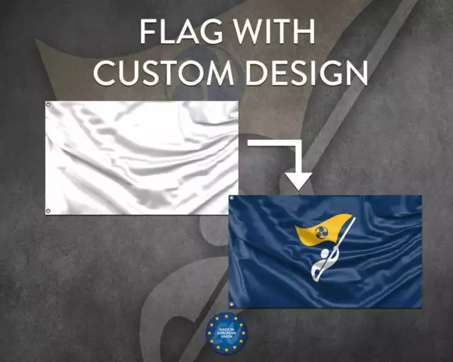 Custom Made Flag With Your Design Print, 3x5 Ft / 90x150 cm size, Made in EU