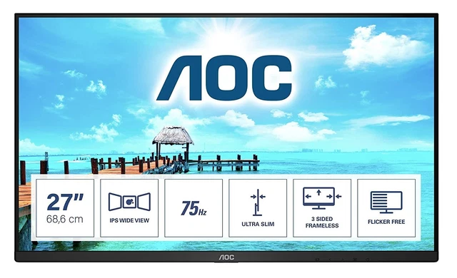AOC 27B2H Monitor 27" FHD 1920x1080 VGA HDMI 75Hz 7ms (GtG) schwarz